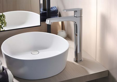 Смеситель для раковины 240, без донного клапана AQUATEK AQ1204CR ОБЕРОН, артикул AQ1204CR