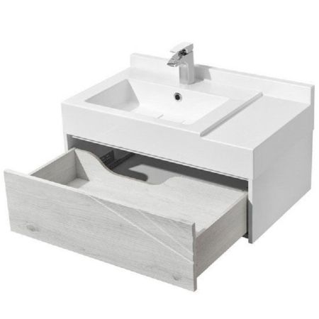 Тумба под раковину Акватон Сакура 80 1A236401SKW80 подвесная Ольха наварра Белый глянец, артикул 1A236401SKW80
