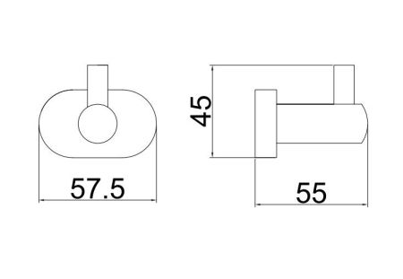 Крючок для ванной комнаты BELZ B90505-1, вороненая сталь, артикул B90505-1