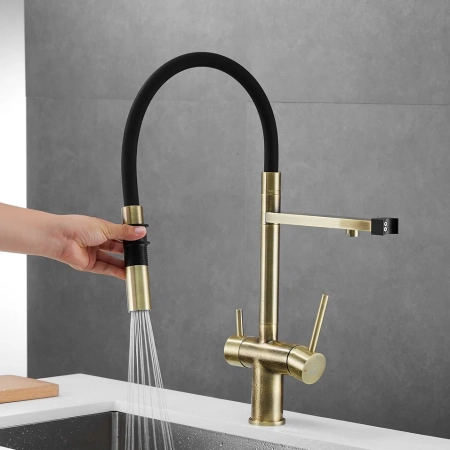 Смеситель для кухни Rose R958Q, бронза