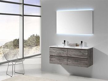 IBX YASMIN, тумба 120 см под двойную раковину, 4 ящика, цвет белый глянцевый лак