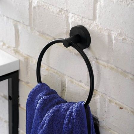 Полотенцедержатель X-ROUND BLACK в виде кольца, черный, Sapho, артикул XB402