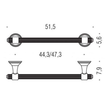 Colombo Hermitag Полотенцедержатель 51,5 см, цвет: хром, артикул B3310.CR