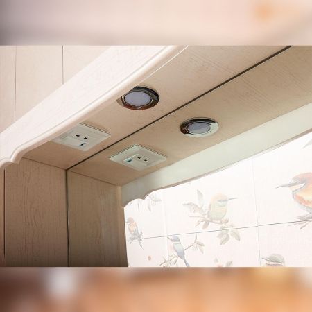 Зеркало со шкафчиком Бриклаер КАНТРИ 105S, бежевый дуб прованс, артикул КАНТРИ 105S