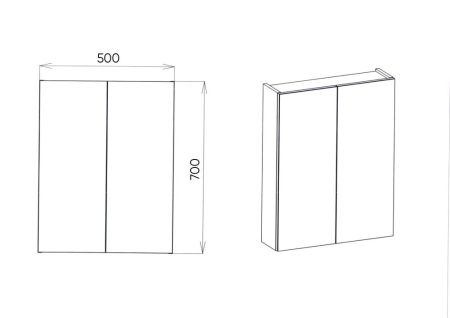 Зеркальный шкаф VIANT "Рим" 50 без света 160х500х700 (VRIM50-ZSH), артикул VRIM50-ZSH