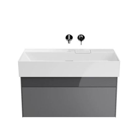 Тумба LOGICA подвесная 2 ящика 90 см, стальной серый