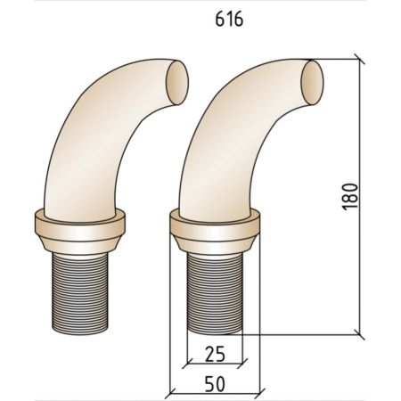 Уголки для смесителя на борт ванны MEDICI (пара)