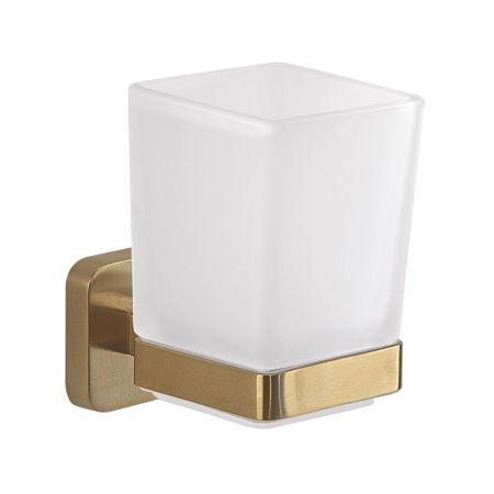 Gedy Tonga, настенный стеклянный стакан, цвет матовое золото, артикул TO10(88)