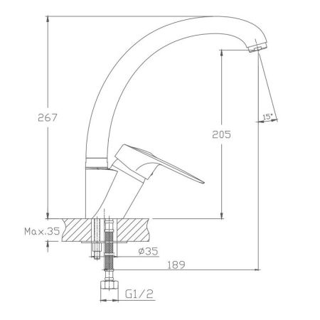 Смеситель для кухни Haiba HB4113, хром, артикул HB4113