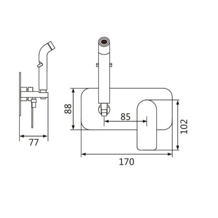 Гигиенический душ со смесителем Shevanik S4105G, золотой сатин, артикул S4105G