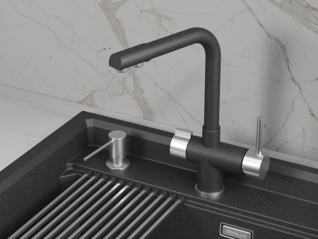 Смеситель для кухни GRANULA (5008, ЧЁРНЫЙ), артикул 5008, ЧЁРНЫЙ
