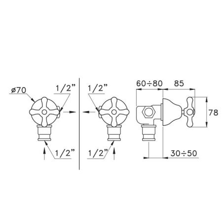 Stella Roma Угловой кран 0/152, цвет: хром, артикул RM 01101 CR00