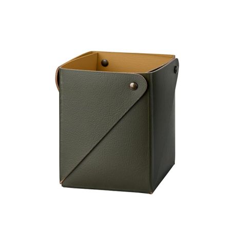 ADJ Коробочка MIU для чайных пакетов, 7x7xH8 см., цвет: оливковый/горчичный, артикул 0055.55/40