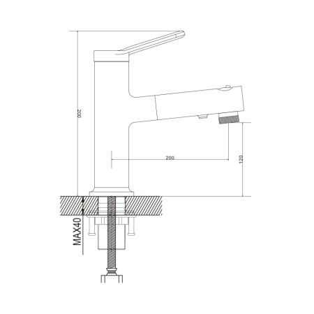 Смеситель для раковины многофункциональный Raffine F281T, оружейная сталь, артикул F281T