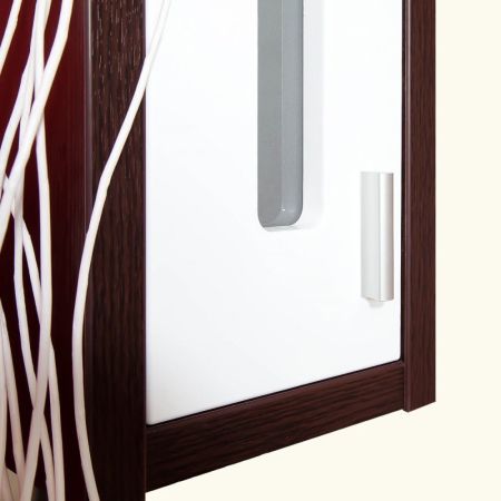 Зеркало со шкафом Бриклаер БАЛИ 90 см правое, венге/белый, артикул 4627125411861