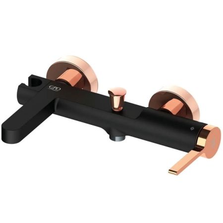 Смеситель для ванны GPD Gildo MBB165-S-R Черный Розовое золото, артикул MBB165-S-R