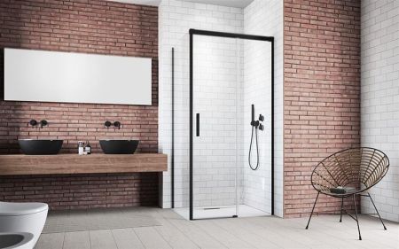 Дверь душевого уголка Radaway Idea Black KDJ 140 R профиль Черный стекло прозрачное, артикул 387044-54-01R
