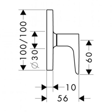 AX Citterio M Встраиваемый запорный вентиль, ½’ или ¾ (внешняя часть), цвет: хром, артикул 34960000