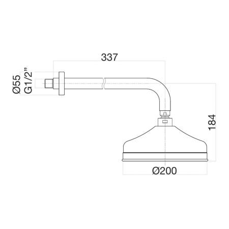 Верхний душ с кронштейном Fiore 30CO8637, хром/золото, артикул 30CO8637