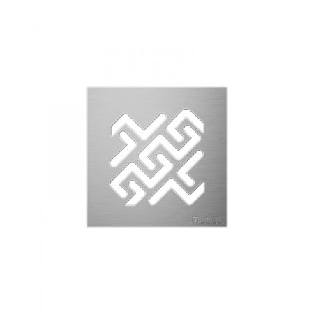 Трап BERGES водосток ZENTRUM Antik 100х100, матовый хром, выпуск D50/75/110 H74 вертикальный