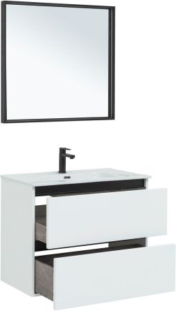 Комплект мебели для ванной De Aqua Ариетта NEW 80 белый матовый