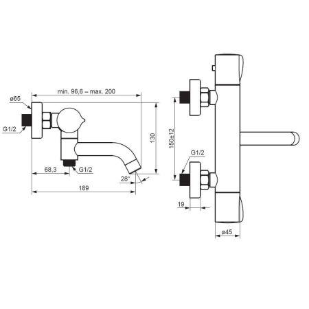 363000300 Scandinavian Pure термостатический смеситель для ванной - душа, чёрный, артикул 363000300