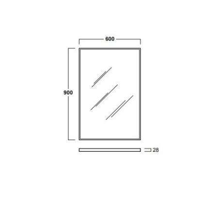 SIMAS Frozen Зеркало 90х60 см, рама хром