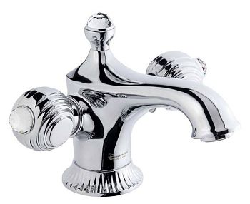 Emmevi The One Cloe, смеситель для раковины. Металлические ручки + прозрачные кристаллы Swarovski, цвет хром