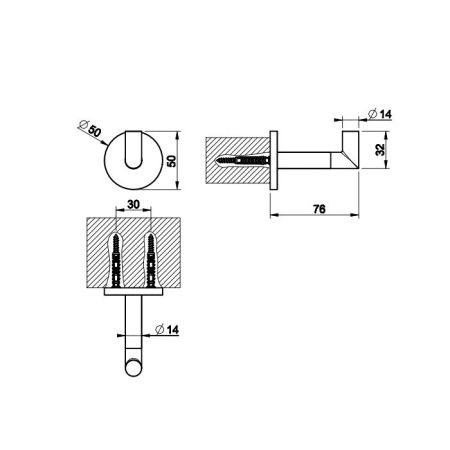 Gessi Anello Крючок настенный, цвет: хром