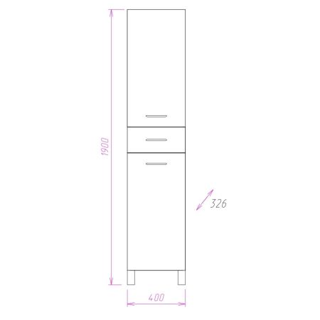 Пенал Onika Модерн 40 напольный, белый, с бельевой корзиной, левый