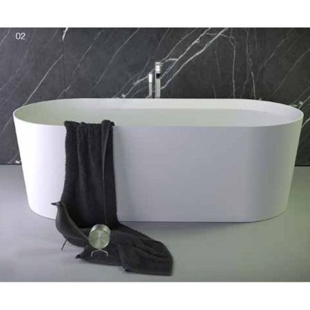 Ванна, KNIEF, Pearl, ширина, мм-1720, глубина, мм-800, высота, мм-500, тип установки-отдельностоящий, форма-овальная, щелевой слив-перелив click-clack-в комплекте, диаметр слива, мм-52, ножки-есть, материал-акрил, цвет-белый матовый, артикул 0600-052-01