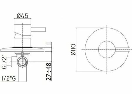 Смеситель для душа Paffoni Light LIG011HG (с внутренней частью), артикул LIG011HG