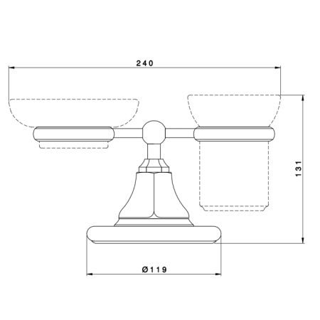 Nicolazzi Teide Держатель мыльницы и стакана настольный (без керамики), цвет: хром, артикул 1494CR05