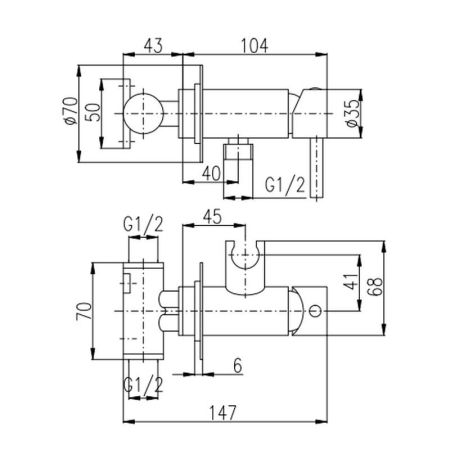 Гигиенический душ со смесителем Rav Slezak Seina SE843/1CMAT, черный, артикул SE843/1CMAT