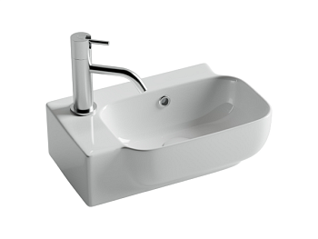 Рукомойник подвесной прямоугольный Элемент (Element 403x249x140, с отверстием под смеситель (чаша справа, отверстие под смеситель слева), цвет белый