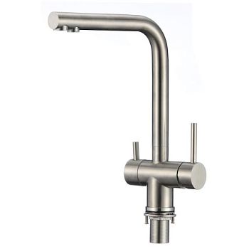 Смеситель для кухни с подключением фильтра воды Fmark FS1362L, сатин