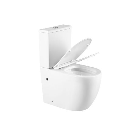 Унитаз-компакт Evo VT2-34 безободковый, белый, Geberit, ультратонкое сиденье soft-close, P-trap, артикул VT2-34