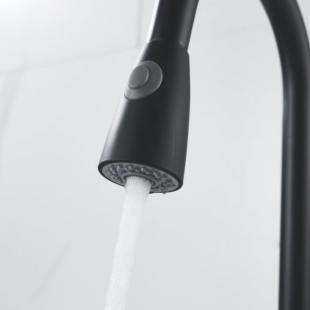 Смеситель для кухни с выдвижным изливом Raffine F213H, черный