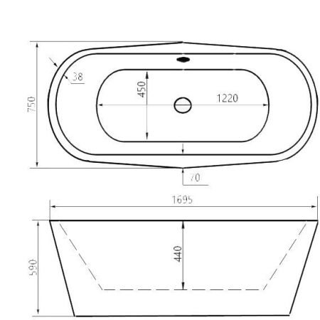Акриловая ванна Анжелика F-5030