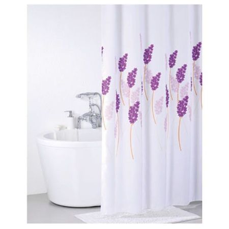 Штора для ванны Iddis Lavender Happiness 200x200 Белая Фиолетовая, артикул SCID120P