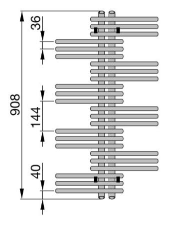 Водяной полотенцесушитель Zehnder Yucca YS-090-050 Белый, артикул YS-090-050 RAL 9016