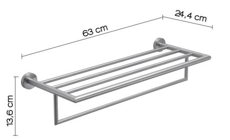 Gedy Project, полка для полотенец, цвет зачищенный хром, артикул 5044(38)