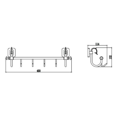 Планка с крючками Savol S-006474, бронза, артикул S-006474