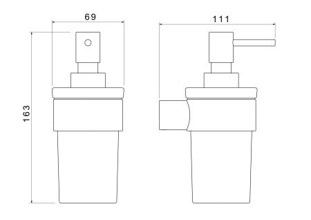 Дозатор AQUATEK, матовый черный AQ4405MB ЛИРА, артикул AQ4405MB