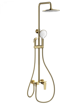 Душевая система с техническим душем WONZON & WOGHAND, Брашированное золото (WW-A30874-BG), артикул WW-A30874-BG