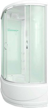 Душевая кабина Erlit Comfort ER4512TPL 120x80 с гидромассажем Задняя стенка белая дверцы матовые, артикул ER4512TPL-C3