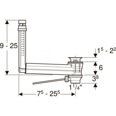 Перелив с сифон для раковины Geberit Clou 261.590.21.1, артикул 261.590.21.1