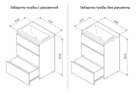 M91FSX0602WG GEM S, База под раковину, напольная, 60 см, 3 ящика, белый глянец, артикул M91FSX0602WG