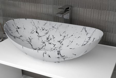 Раковина накладная Орион, белый мрамор, артикул SP-00001054