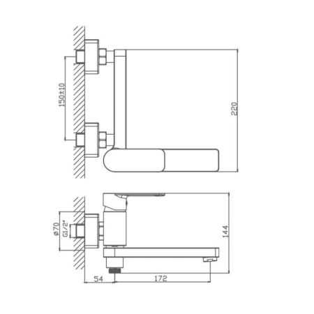 Смеситель для ванны Haiba HB60617, хром, артикул HB60617